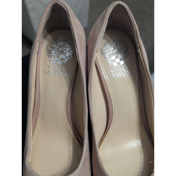 🥿 Vince Camuto Pointed Toe Suede Heels Almond Beige – Size 7.5 M - Picture 5 of 10